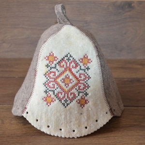 Ukrainian sauna hats banya hat ukraine original gift , bath hat made wool felt unisex steam bath, sauna, spa gifts the image 9