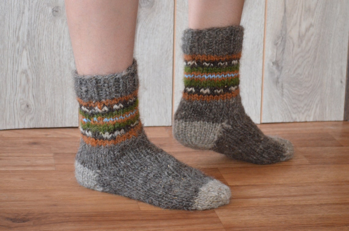 Wool socks women handmade Knitted warm socks Ukrainian socks Etsy