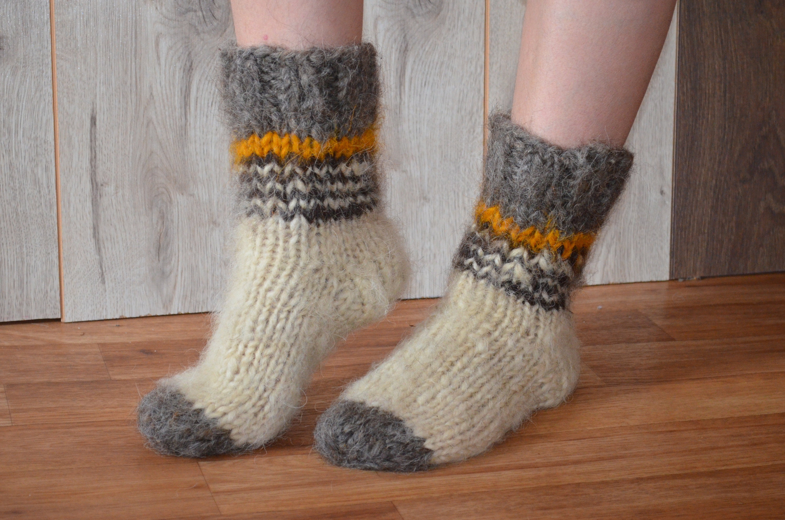 Hand knitted wool socks / Handmade 100 Wool Socks / Knitted Etsy
