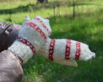 Knitted female wool mittens, Knit Mittens , Winter Gloves Wool mittens,  wool mittens, hand knit mittens Beautiful gift.