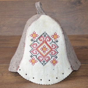 Ukrainian sauna hats banya hat ukraine original gift , bath hat made wool felt unisex steam bath, sauna, spa gifts the image 1