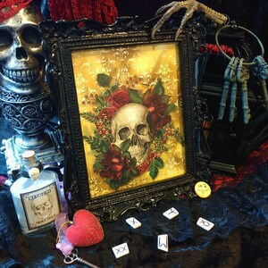 Regal Rose schedel Halloween Art Print