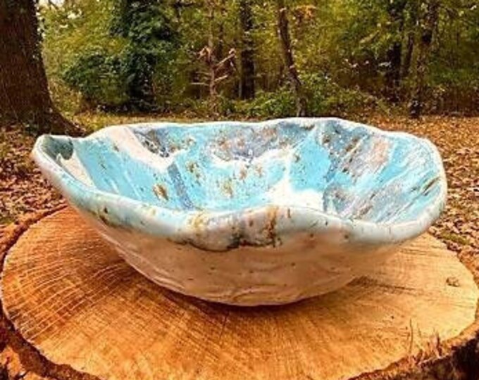 Handmade Ceramic Bowl, Hand Crafted  Artisan Bowl, Pottery Bowl, White Speckled Ceramic Bowl