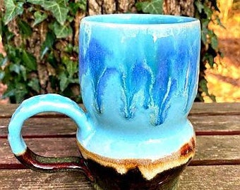 Handmade pottery mug, wheel thrown pottery, clay mug