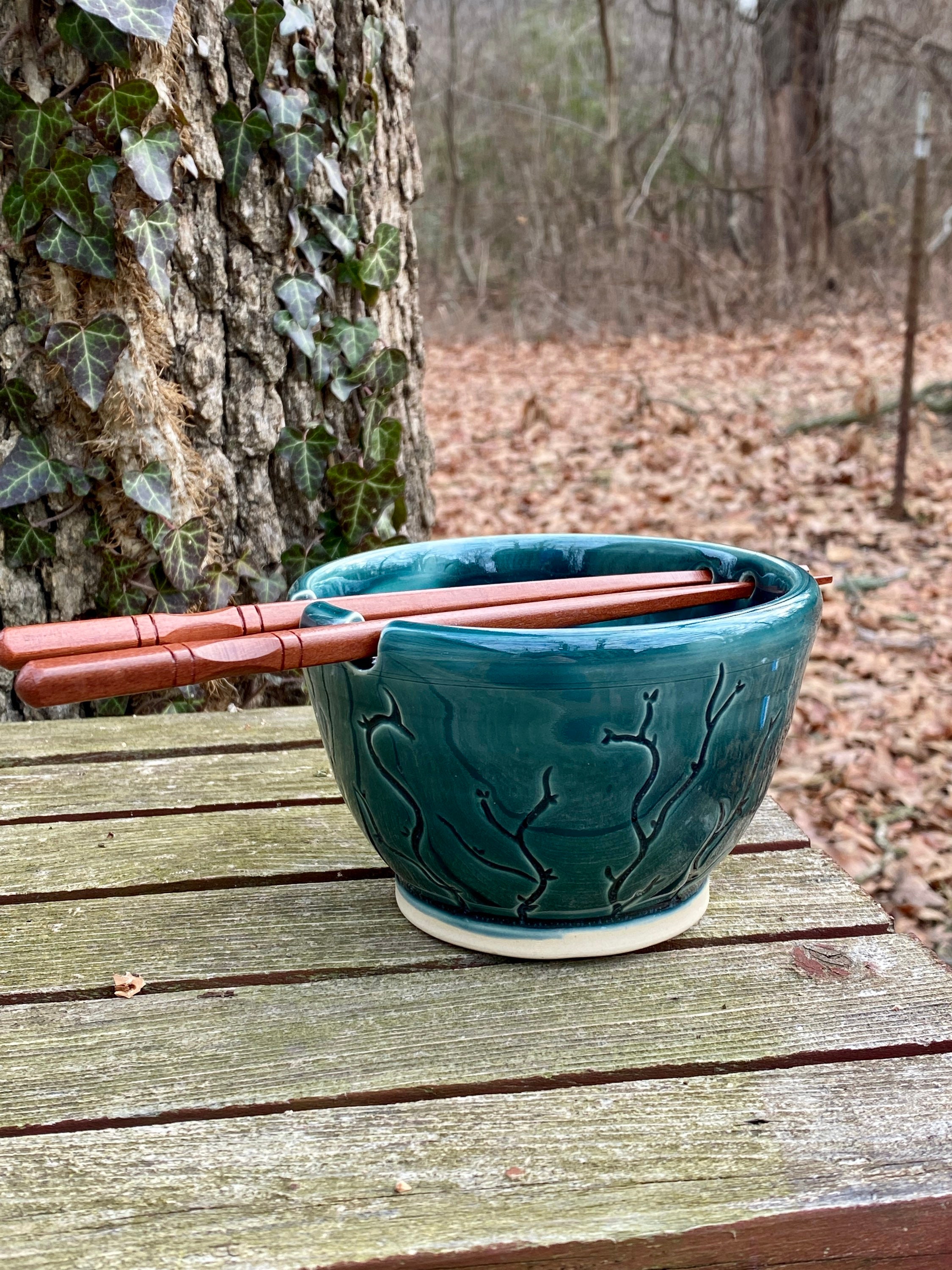 Handmade ceramic noodle bowl, wheel thrown pottery, ramen bowl