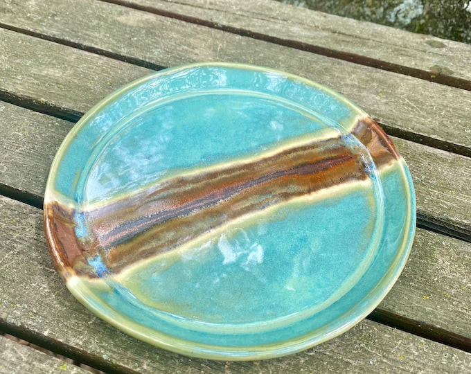 Handmade 6” kiln fired ceramic plate. Wheel thrown Pottery salad plate, hand built ceramic dessert, snack plate,
