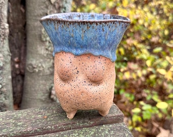 Wheel thrown pottery, oddish planter, ceramic succulent planter