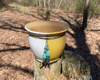 Wheel thrown pottery, oddish planter, ceramic succulent planter