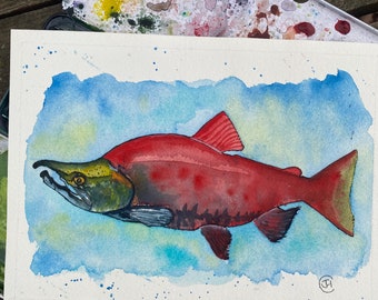 Salmon painting.