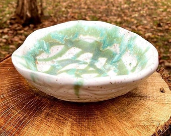 Handmade Ceramic Bowl, Hand Crafted  Artisan Bowl, Pottery Bowl, White Speckled Ceramic Bowl