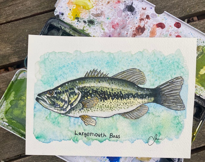 Largemouth bass painting