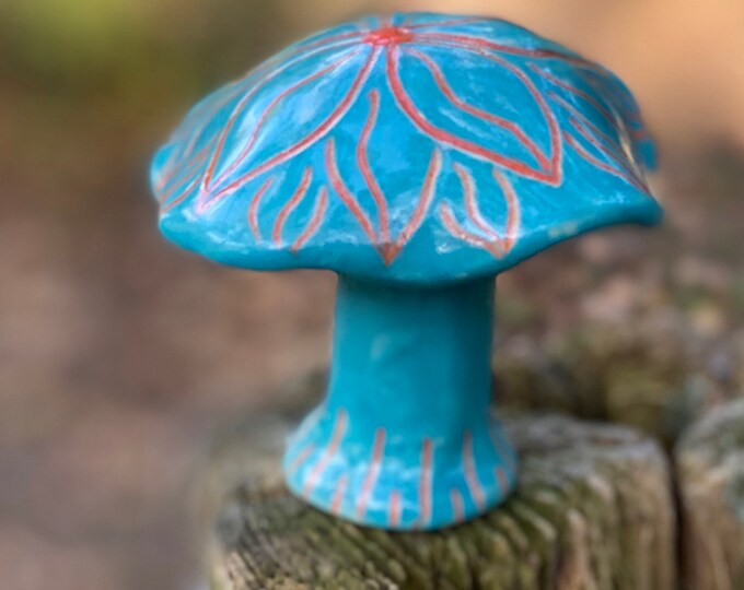 Ceramic mushroom sculpture, mushroom pottery, ceramic sculpture, mushroom pottery sculpture, mushroom art