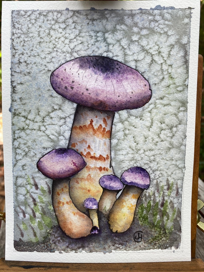 Download whimsical mushrooms art ORIGINAL Mushroom painting ...