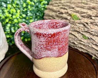 Handmade pottery mug, wheel thrown pottery mug, ceramic coffee cup with handle