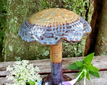 Ceramic mushroom sculpture, mushroom pottery, ceramic sculpture, mushroom pottery sculpture, mushroom art