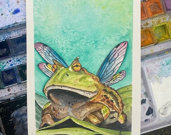 Original painting. Fairy frog