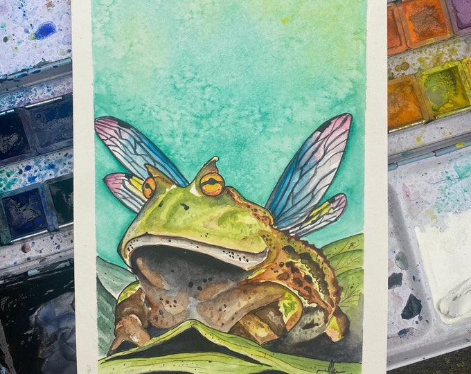 Original painting. Fairy frog
