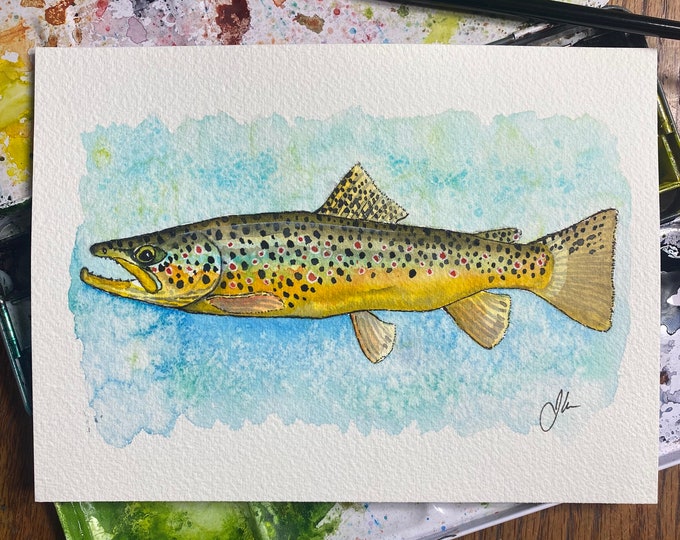 Brown trout original painting