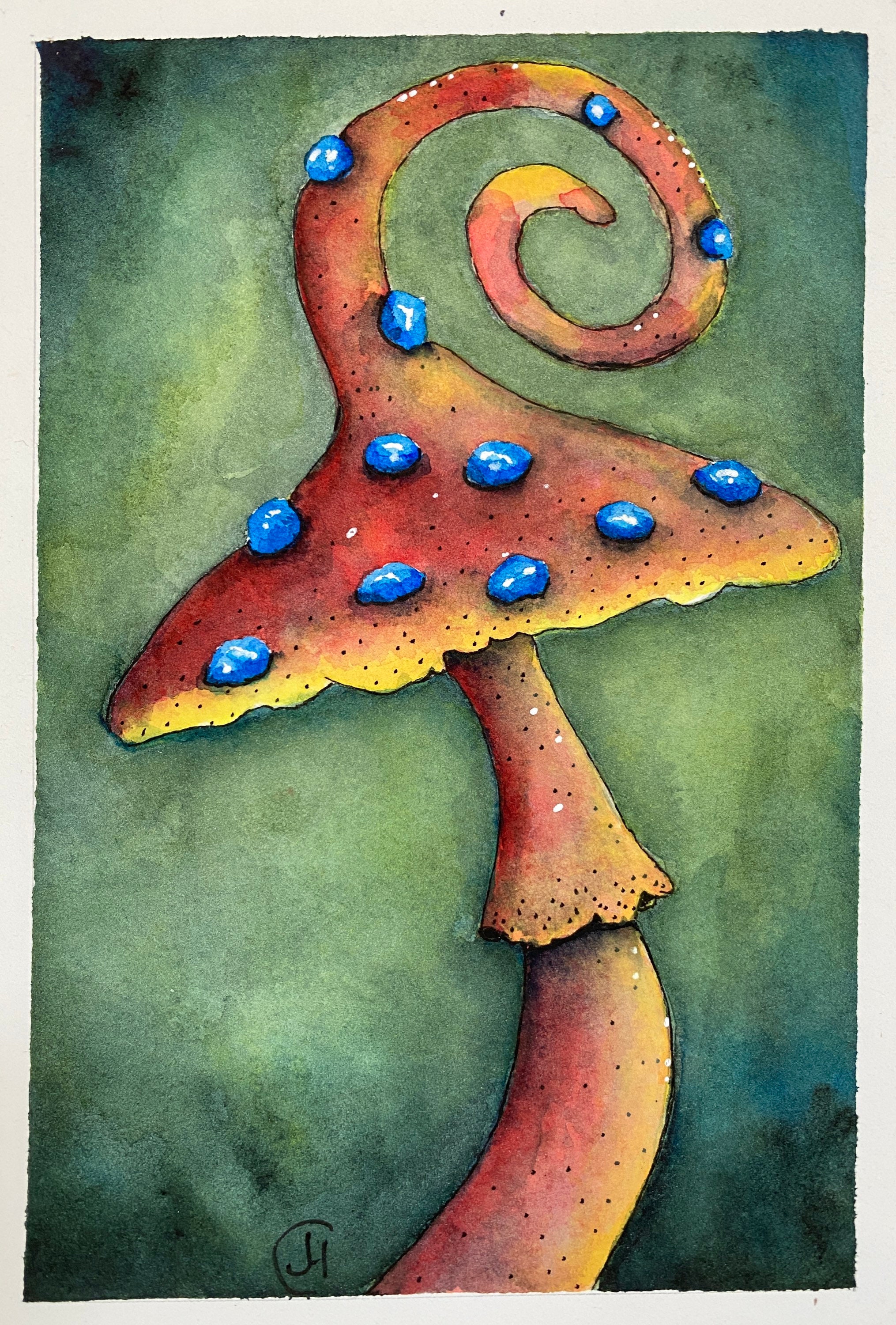 Mushroom painting mushroom art whimsical mushroom fantasy | Etsy