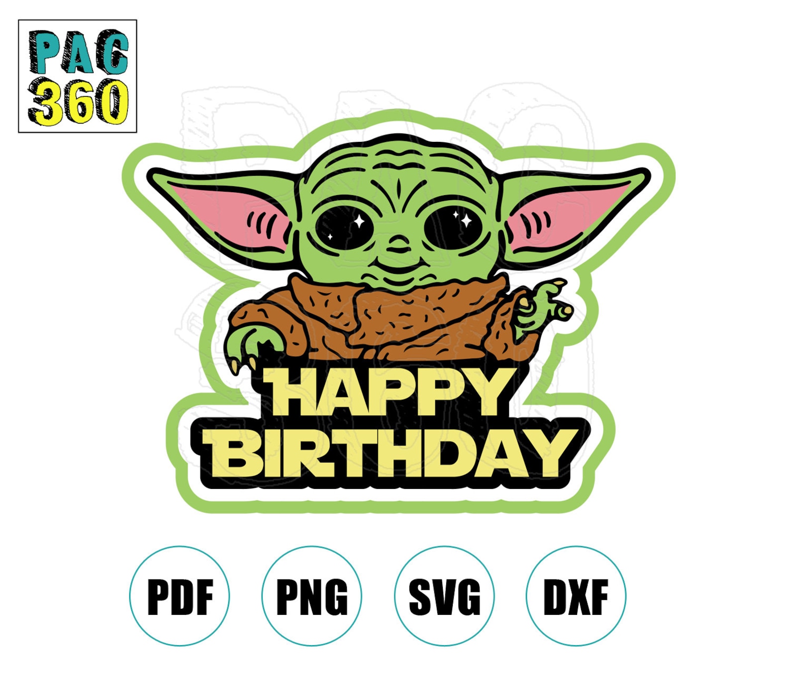 Baby Yoda Birthday SVG