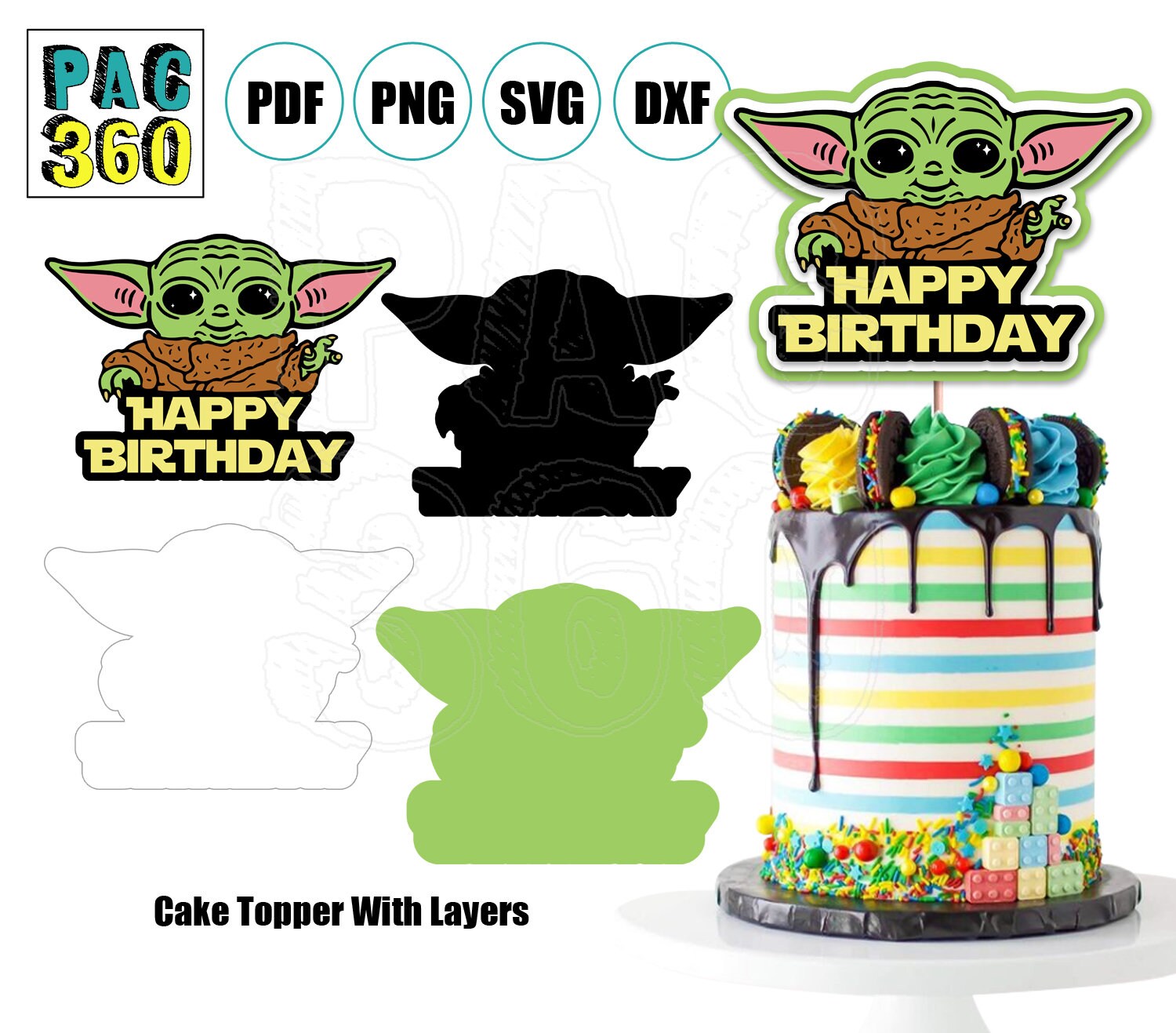 Baby Yoda Cake Topper Svg Pdf Png Etsy Baby Yoda Cake Topper Svg Pdf Png Etsy