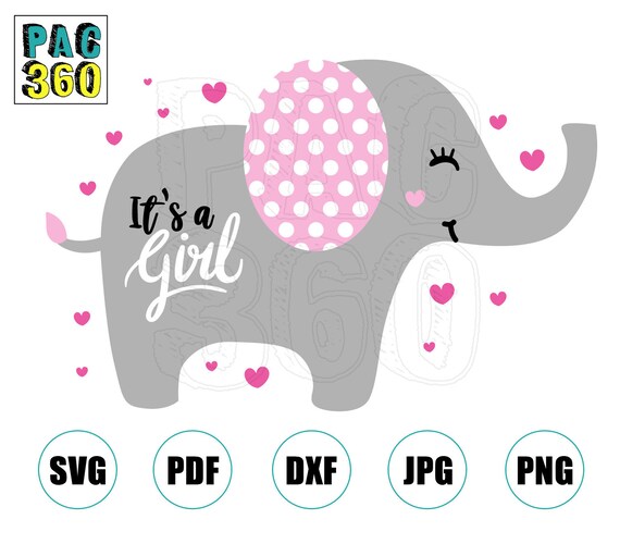Download Baby Elephant Svg Its A Girl Etsy