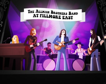 ALLMAN BROTHERS Band | Fillmore East 1971 Poster | Duane Allman | Gregg Allman | Dickey Betts