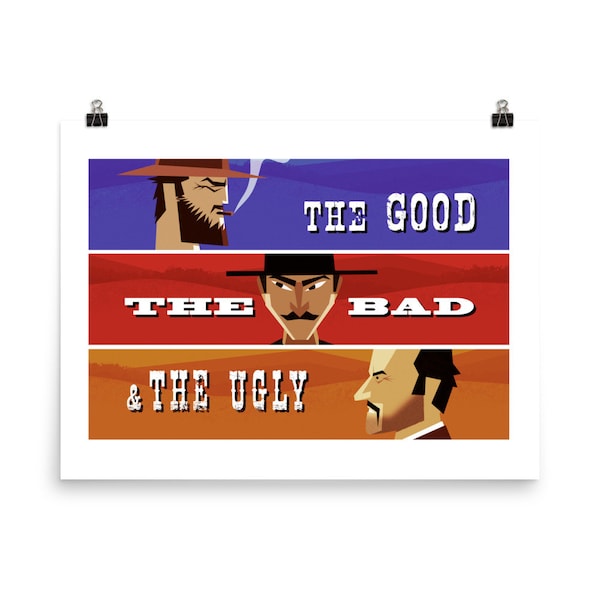 The GOOD the BAD & the UGLY Poster | Clint Eastwood | Sergio Leone | Lee Van Cleef | Eli Wallach