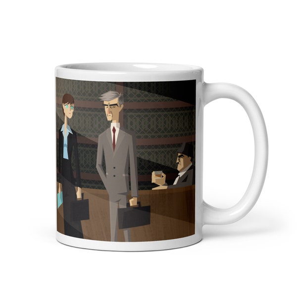 LAW & ORDER Season 7 | Jack McCoy | Lennie Briscoe White glossy mug