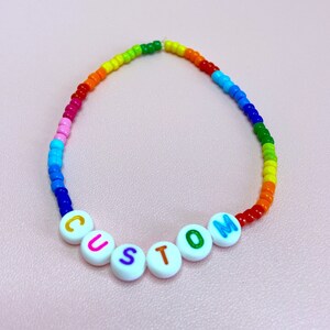 Custom Bead Bracelet | Personalised Affirmation Bracelets | Elasticated Create Your Own Jewellery