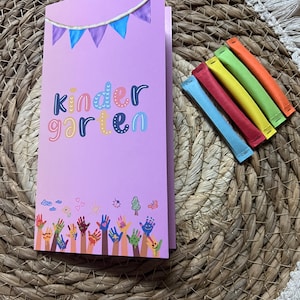 Kindergarten | Sparchallenge | Klappkarte | Rubbelchallenge | Lose Sparchallenge | Einschulung | A6 | Budget | Binder | Umschlagmethode