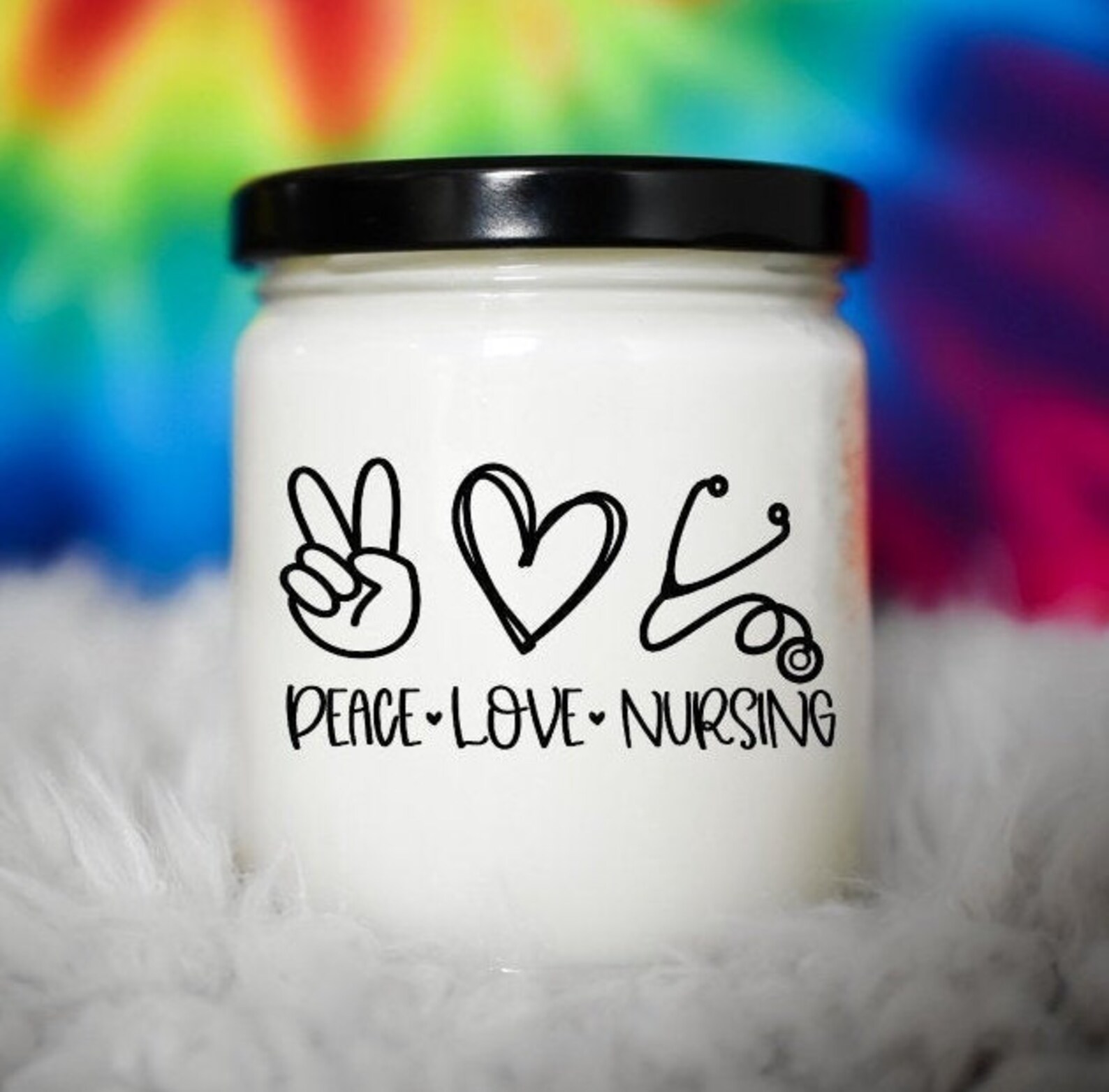Peace Love Nursing 9 oz Soy Candle RN Gift Registered Etsy