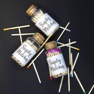 Apothecary Matches | Colored Matches | Glass Jar Matches | Match Holder | Candle Matches | Match Jar | Matchsticks | Wood Matches