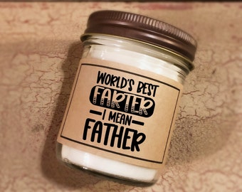 World's Best Farter, I Mean Father Candle Father's Day Gift Dad Birthday Gift Funny Dad Gift Dad Candle Funny Dad Candle Man Cave Gift