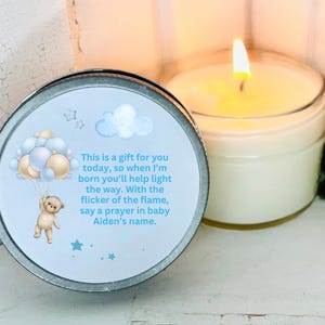 Bulk Baby Shower Favors | Candle Favors | Guest Favors | Gifts For Guests | Teddy Bear Favors | Blue Balloons | Baby Poem Favors