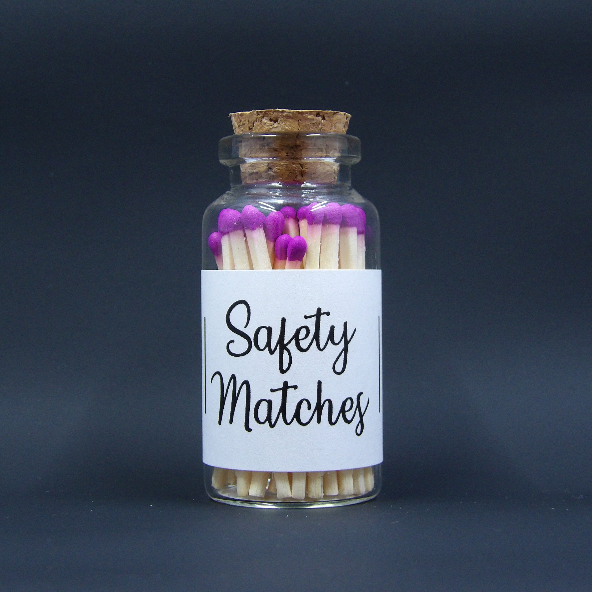 Wooden Matchsticks in Glass Bottle- Hot Pink Tips