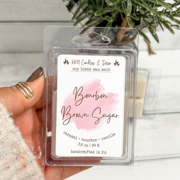 Bourbon Brown Sugar Wax Melts | Wax Tarts | Candle Warmer Melts | Wax Cubes | Bourbon Scent | Caramel Scent | Bakery Candle | Cocktail