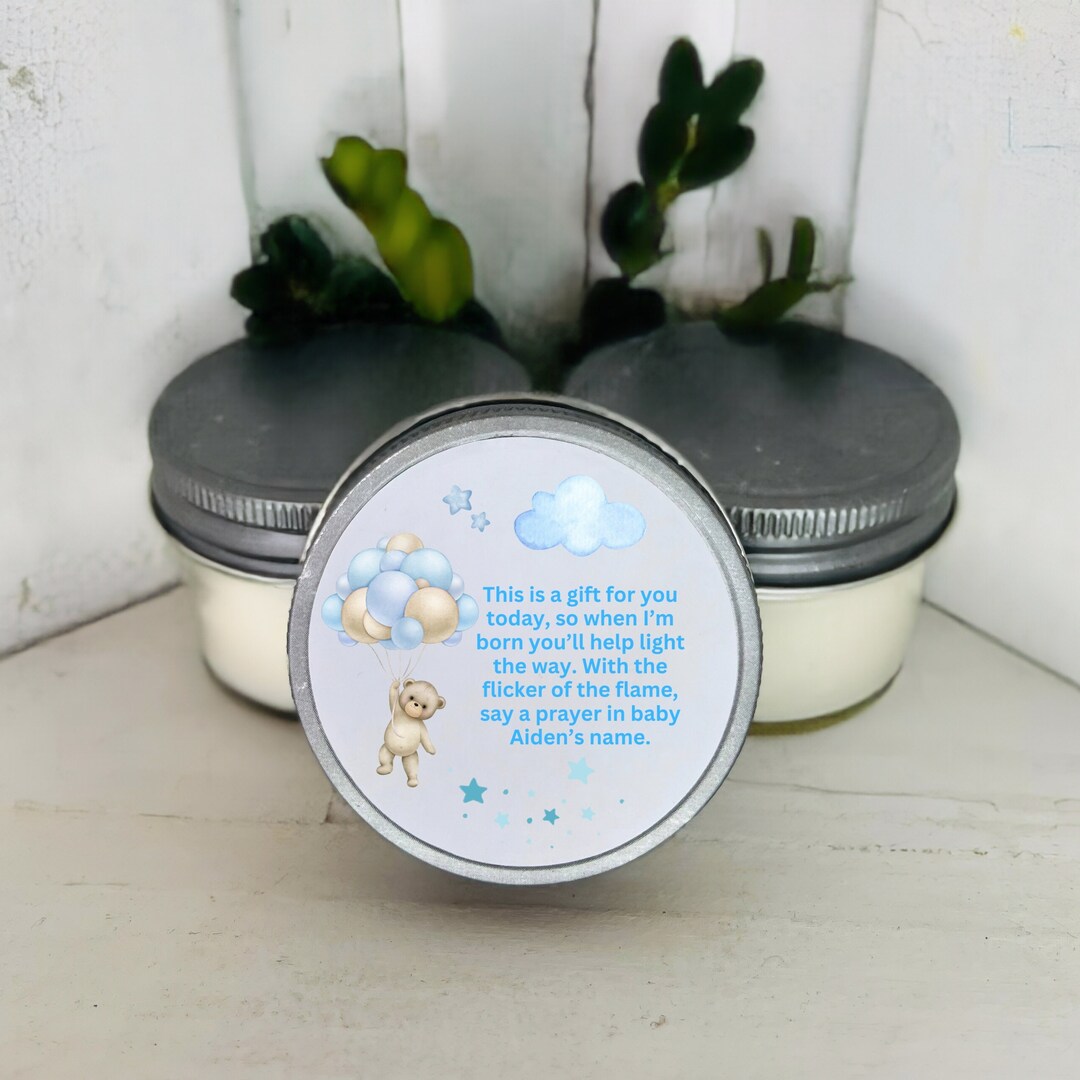 Set of 12 Bulk Baby Shower Favors Soy Candle Jar Favor Custom Baby ...