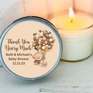Bulk Baby Shower Favors | Candle Favors | Thank You Beary Much Favors | Guest Favors | Gifts For Guests | Bear Shower Favors