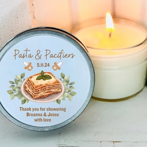 Bulk Baby Shower Favors | Candle Favors | Pasta & Pacifiers Theme Favors | Gift For Guests | Guest Favor | Wedding Favor | Bridal Shower