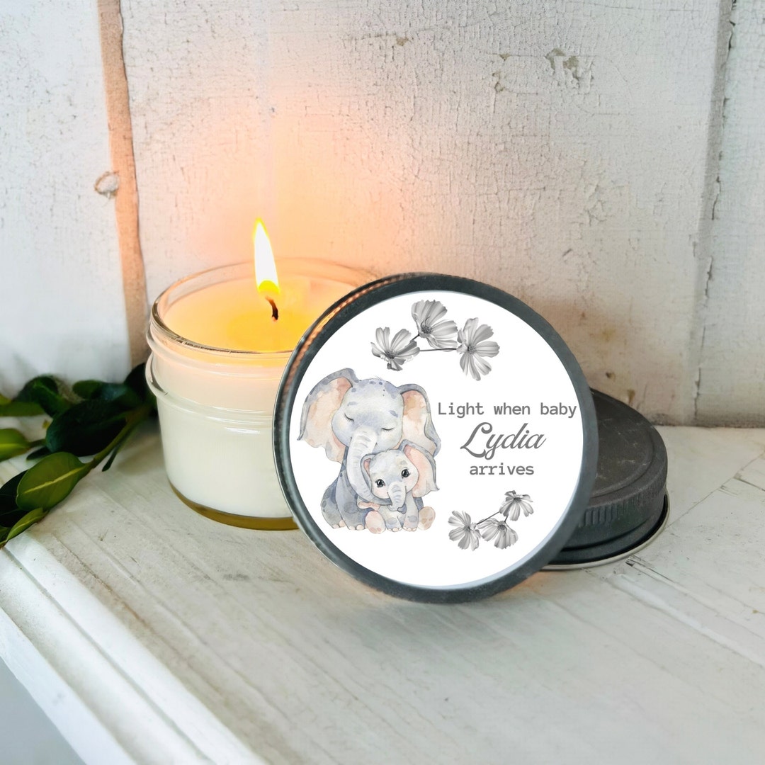Set of 12 Bulk Baby Shower Favors Soy Candle Jar Favor Custom Baby