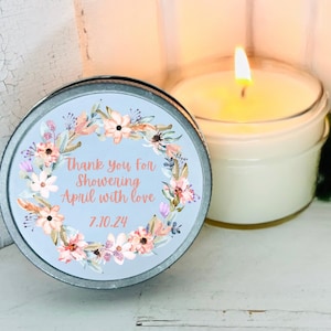 Bulk Bridal Shower Favors | Soy Jar Candle Favor | Favors for Guests | Wedding Favors | Spring Flowers Favor | Shower Favors
