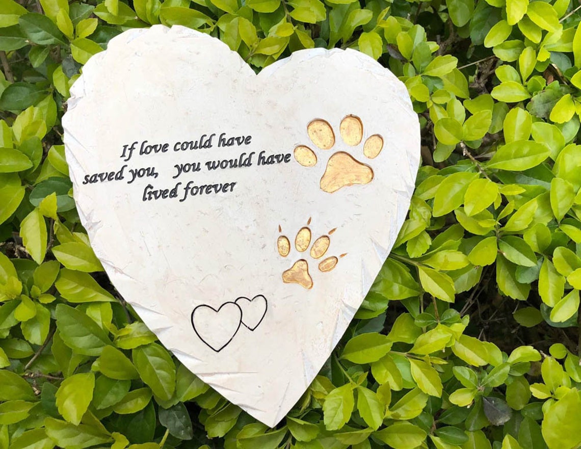 Heart Shaped Dog and Cat Pet Memorial Resin StonesPet Grave Etsy