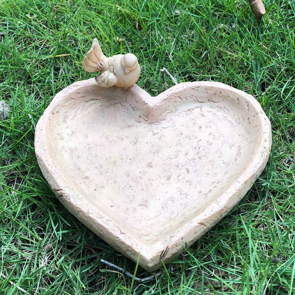 La pierre de résine ressemble à un vrai bol à boire en pierre bol à boire bol à oiseaux mangeoire à oiseaux bain d’oiseaux mangeoire dans votre jardin bain d’oiseaux extérieur