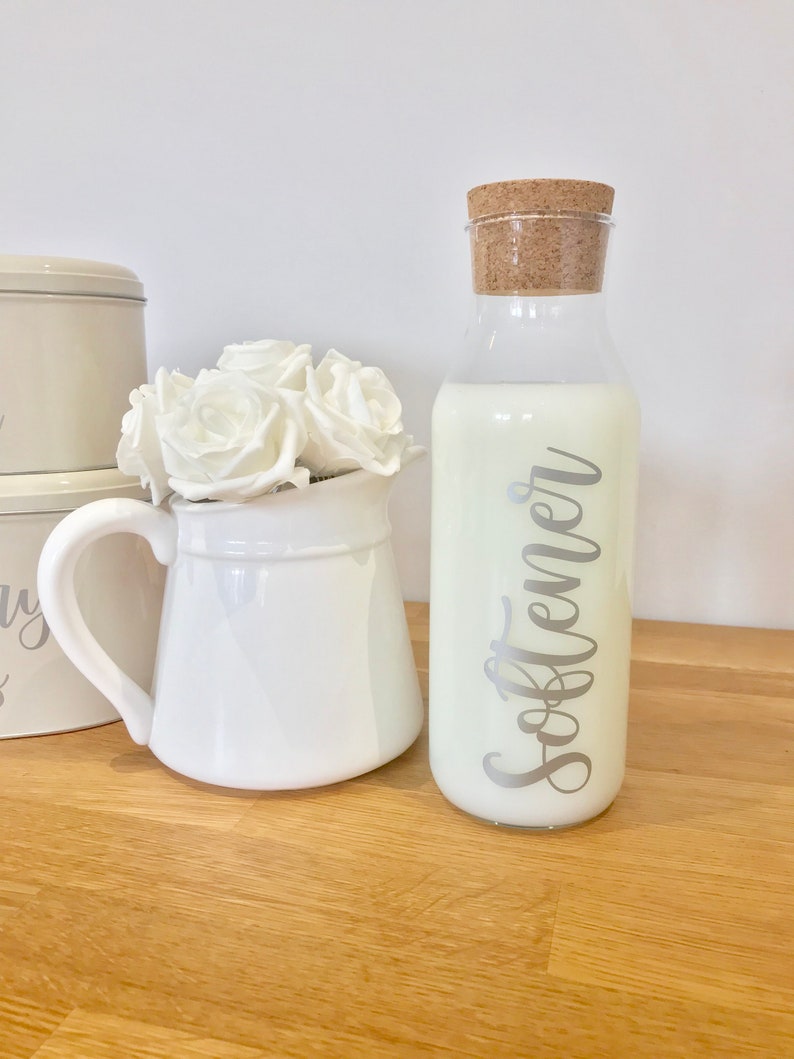 Personalised 1 Litre/ 500ml Softener Storage Glass Slim Bottle Etsy