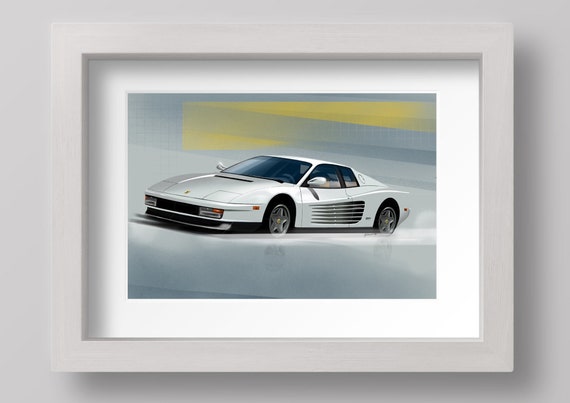 Ferrari Testarossa From the Wolf of Wall Street Digital Art