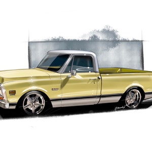 Personalised Original digital car drawing painting