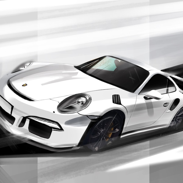 Dessin porsche 911 gt3 rs Etsy France