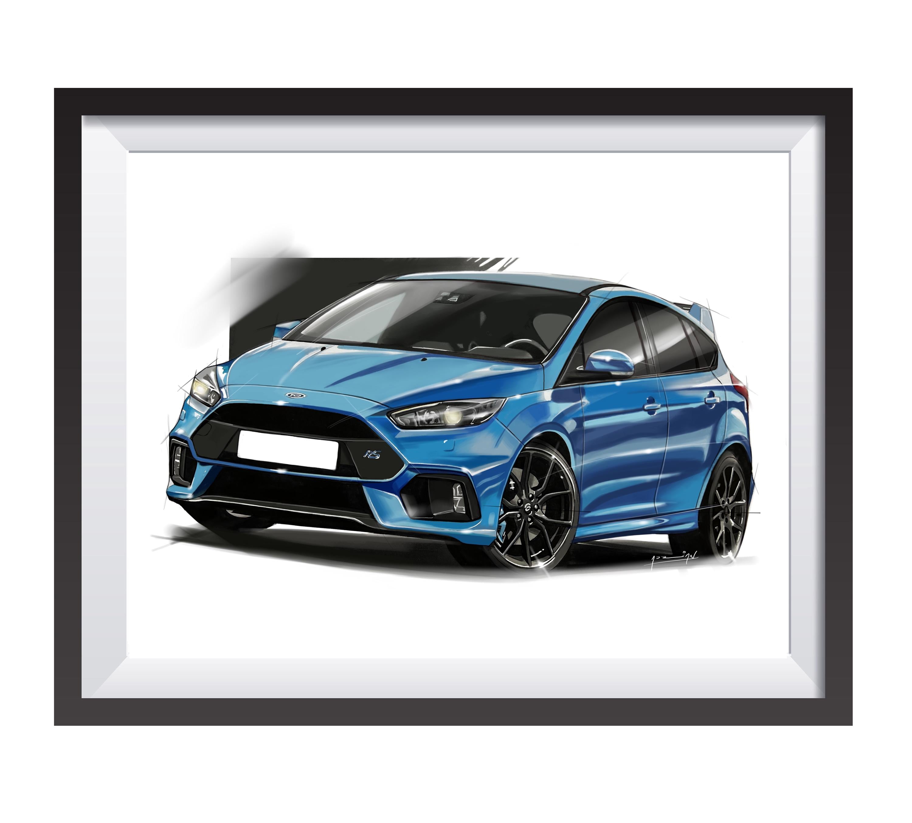 Ford Focus RS Car Art Drawing Print - Etsy