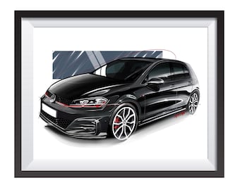 Disegno e stampa dell'auto Golf GTi Mk7